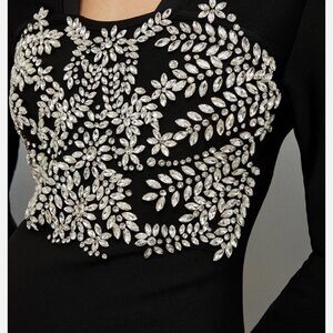 Karen Millen Black Dress with Silver Embellishments